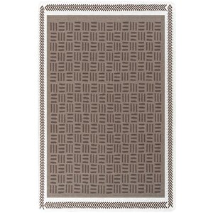 Perla Neo Prn 03 Kahverengi Beyaz Pamuklu Banyo Balkon Kilimi Makinede Yıkanabilir Mutfak Kilim 150x230 cm
