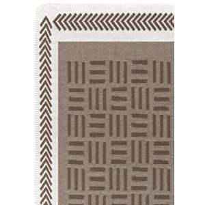 Perla Neo Prn 03 Kahverengi Beyaz Pamuklu Banyo Balkon Kilimi Makinede Yıkanabilir Mutfak Kilim 150x230 cm