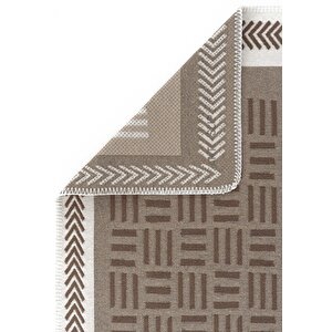 Cool Halı Perla Neo Prn 03 Kahverengi Beyaz Pamuklu Banyo Balkon Kilimi Makinede Yıkanabilir Mutfak Kilim