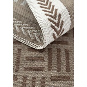 Cool Halı Perla Neo Prn 03 Kahverengi Beyaz Pamuklu Banyo Balkon Kilimi Makinede Yıkanabilir Mutfak Kilim