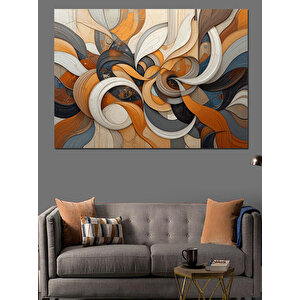Soyut Dalgalar Deseni Dekoratif Kanvas - Mdf Ahşap Tablo 100x140 cm