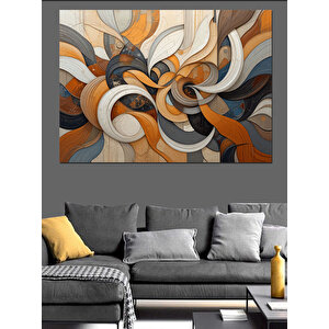 Soyut Dalgalar Deseni Dekoratif Kanvas - Mdf Ahşap Tablo 70x100 cm