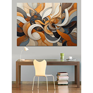 Soyut Dalgalar Deseni Dekoratif Kanvas - Mdf Ahşap Tablo 50x70 cm