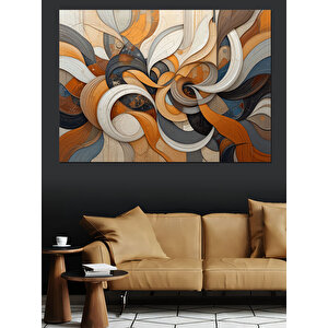 Soyut Dalgalar Deseni Dekoratif Kanvas - Mdf Ahşap Tablo
