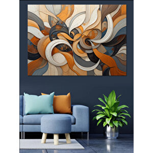 Soyut Dalgalar Deseni Dekoratif Kanvas - Mdf Ahşap Tablo