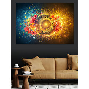 Patlayan Enerji Küresi Deseni Dekoratif Kanvas - Mdf Ahşap Tablo 70x100 cm