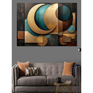 Soyut Geometrik Desen Sanatı Dekoratif Kanvas - Mdf Ahşap Tablo