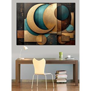 Soyut Geometrik Desen Sanatı Dekoratif Kanvas - Mdf Ahşap Tablo