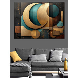 Soyut Geometrik Desen Sanatı Dekoratif Kanvas - Mdf Ahşap Tablo 70x100 cm