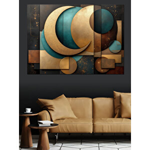 Soyut Geometrik Desen Sanatı Dekoratif Kanvas - Mdf Ahşap Tablo 70x100 cm