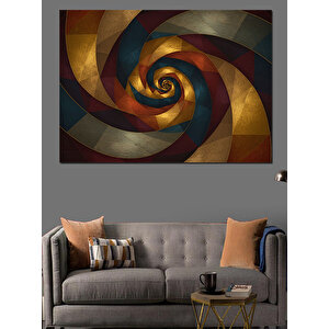 Soyut Renkli Spiral Deseni Dekoratif Kanvas - Mdf Ahşap Tablo 35x50 cm