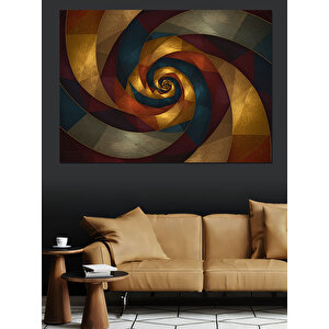 Soyut Renkli Spiral Deseni Dekoratif Kanvas - Mdf Ahşap Tablo