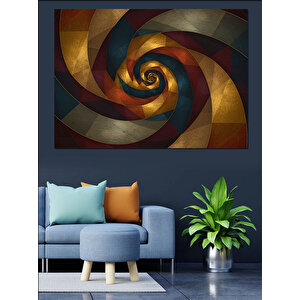 Soyut Renkli Spiral Deseni Dekoratif Kanvas - Mdf Ahşap Tablo 70x100 cm