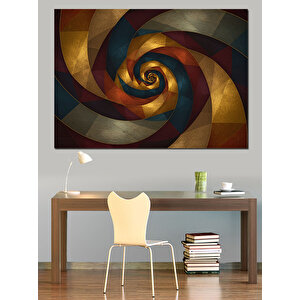 Soyut Renkli Spiral Deseni Dekoratif Kanvas - Mdf Ahşap Tablo 100x140 cm