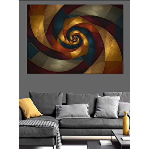 Soyut Renkli Spiral Deseni Dekoratif Kanvas - Mdf Ahşap Tablo
