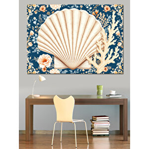 Deniz Kabukları Deseni Dekoratif Kanvas - Mdf Ahşap Tablo 100x140 cm