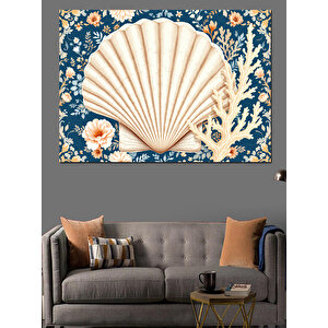 Deniz Kabukları Deseni Dekoratif Kanvas - Mdf Ahşap Tablo