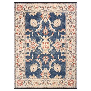 Private Krem Eskitme Vintage Halı Yolluk Etnik Desenli Şönil Halı Yıkanabilir Salon Halısı 95x200 cm