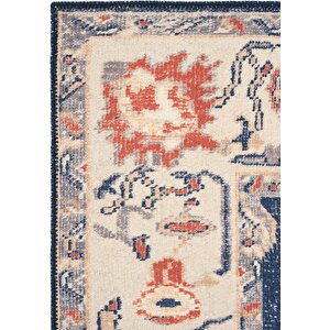 Cool Halı Private Krem Eskitme Vintage Halı Yolluk Etnik Desenli Şönil Halı Yıkanabilir Salon Halısı