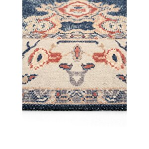 Cool Halı Private Krem Eskitme Vintage Halı Yolluk Etnik Desenli Şönil Halı Yıkanabilir Salon Halısı