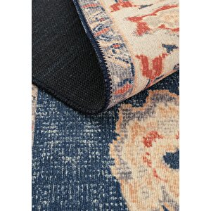 Cool Halı Private Krem Eskitme Vintage Halı Yolluk Etnik Desenli Şönil Halı Yıkanabilir Salon Halısı