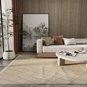 Cool Halı Newyork 3110 Vizon Yumuşak Tuşeli Halı Kilim Salon Koridor Kesme Yolluk Dokuma Makine Halı
