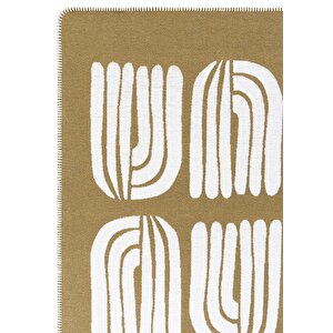 Perla Neo Prn 10 Beyaz Hardal Pamuklu Banyo Balkon Kilim Makinede Yıkanabilir Mutfak Kilim 120x180 cm