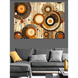Soyut Geometrik Desen Sanatı Dekoratif Kanvas - Mdf Ahşap Tablo 100x140 cm