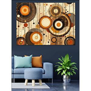 Soyut Geometrik Desen Sanatı Dekoratif Kanvas - Mdf Ahşap Tablo