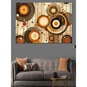 Soyut Geometrik Desen Sanatı Dekoratif Kanvas - Mdf Ahşap Tablo