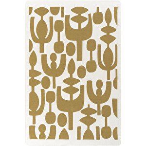 Perla Neo Prn 07 Beyaz Sarı Pamuklu Banyo Balkon Kilim Makinede Yıkanabilir Mutfak Kilim 150x230 cm