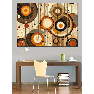 Soyut Geometrik Desen Sanatı Dekoratif Kanvas - Mdf Ahşap Tablo 35x50 cm