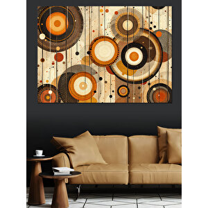 Soyut Geometrik Desen Sanatı Dekoratif Kanvas - Mdf Ahşap Tablo 35x50 cm