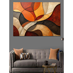 Sıcak Tonlarda Desen Dekoratif Kanvas - Mdf Ahşap Tablo 100x140 cm