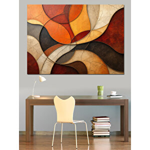 Sıcak Tonlarda Desen Dekoratif Kanvas - Mdf Ahşap Tablo 100x140 cm