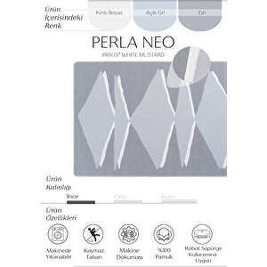 Perla Neo Prn 09 Gri Beyaz Pamuklu Banyo Balkon Kilimi Makinede Yıkanabilir Mutfak Kilimi 75x120 cm