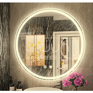 Gün Işığı - Led Işıklı Banyo Aynası | Kumlamalı - Buğu Çözücülü - Dimmer Dokunmatik | 60-70-80-90 Cm