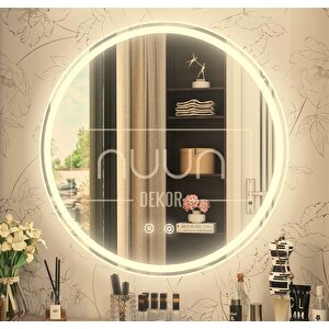 Gün Işığı - Led Işıklı Banyo Aynası | Kumlamalı - Buğu Çözücülü - Dimmer Dokunmatik | 60-70-80-90 Cm