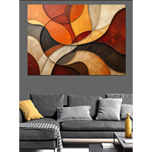 Sıcak Tonlarda Desen Dekoratif Kanvas - Mdf Ahşap Tablo
