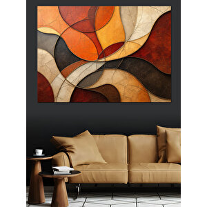 Sıcak Tonlarda Desen Dekoratif Kanvas - Mdf Ahşap Tablo