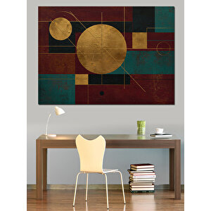 Geometrik Desenli Renkli Zemin Dekoratif Kanvas - Mdf Ahşap Tablo