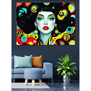 Soyut Desenli Kadın Dekoratif Kanvas - Mdf Ahşap Tablo 35x50 cm