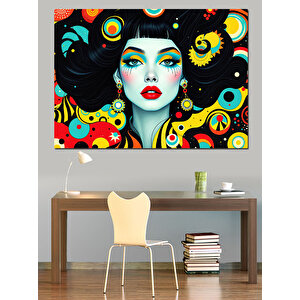Soyut Desenli Kadın Dekoratif Kanvas - Mdf Ahşap Tablo