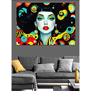 Soyut Desenli Kadın Dekoratif Kanvas - Mdf Ahşap Tablo 70x100 cm