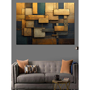 Soyut Metal Doku Deseni Dekoratif Kanvas - Mdf Ahşap Tablo 50x70 cm