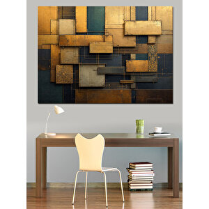 Soyut Metal Doku Deseni Dekoratif Kanvas - Mdf Ahşap Tablo 50x70 cm