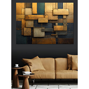 Soyut Metal Doku Deseni Dekoratif Kanvas - Mdf Ahşap Tablo