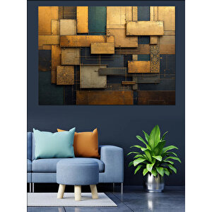 Soyut Metal Doku Deseni Dekoratif Kanvas - Mdf Ahşap Tablo