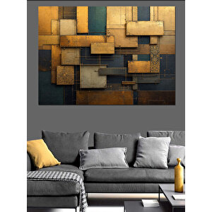 Soyut Metal Doku Deseni Dekoratif Kanvas - Mdf Ahşap Tablo 35x50 cm
