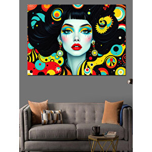 Soyut Desenli Kadın Dekoratif Kanvas - Mdf Ahşap Tablo